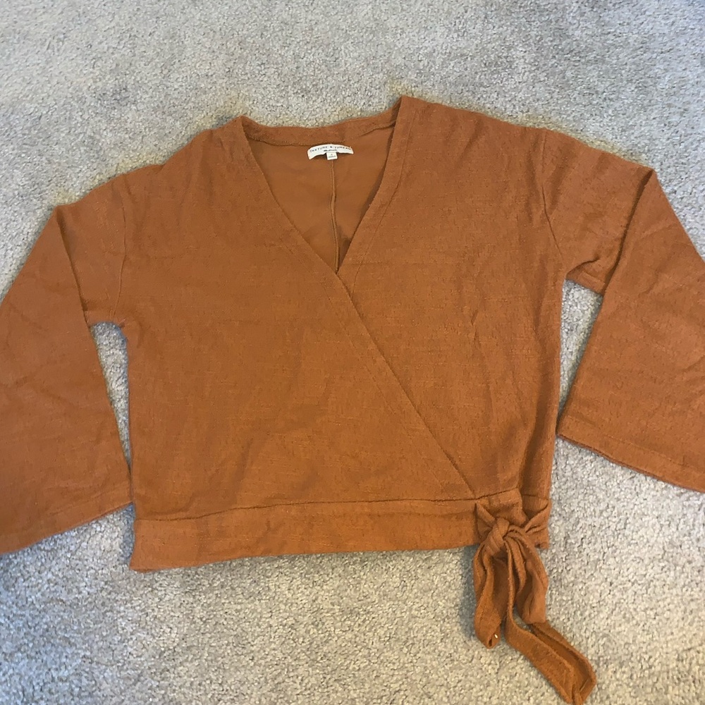 Madewell Texture and Thread Burnt Orange top